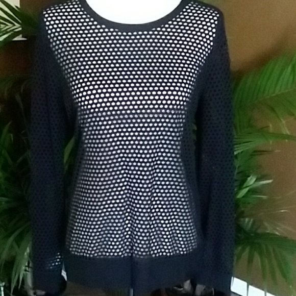 Cato Tops - CATO black mesh long sleeve top size medium